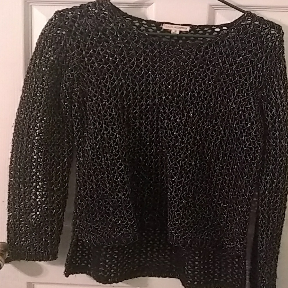 Knit sweater, black and silver